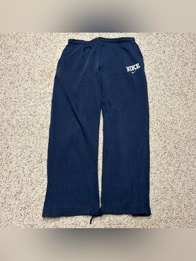 Vintage Nike Wide Leg Distressed Navy Sweatpants Grey Tag XL Drawstring Baggy
